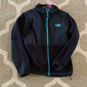 The North Face Black and Turquoise Denali Fleece Jacket Women's Medium